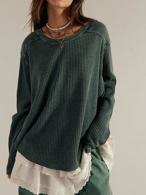 NWT w/ Flaw Free People FP One Blake Thermal in Evergreen Green